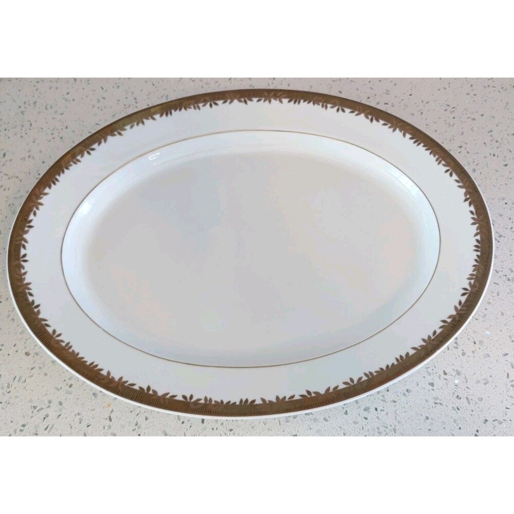Royal Fernwood Porcelain Oval Plater Gold Leaf